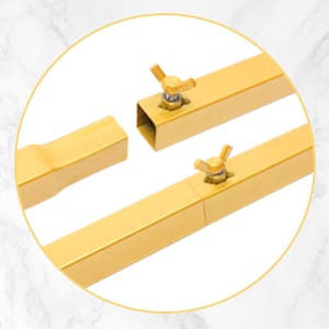 square wedding arch connected by screws