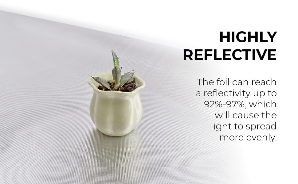 highly reflective, 92% to 97%