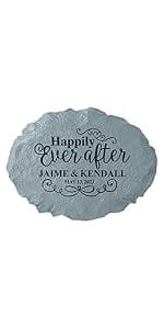 Happily Married Garden Stone, Custom, personalized