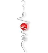 Gazing Ball Spiral Tail Wind Spinner Stabilizer,Wind Catcher Metal Decoration with Swivel Hook & ...