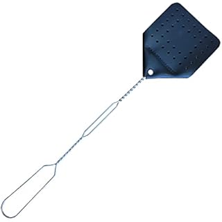Hope Woodworking Leather Fly Swatter Set (1 Pack) – 17” Amish-Made Fly Swat w/Real Leather Paddle – Fly Swatters Multi Pack w/Metal Handle – Bug Swatter, Mosquito Swatter, Wasp Swatter (Black)