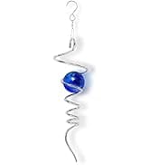 Gazing Ball Spiral Tail Wind Catcher Spinner Stabilizer,Mazarine Mirror Ball Metal Decoration Han...