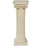 Touch of Class Classic Column Pedestal - Antique Ivory - Indoor, Outdoor - Made of Resin with Fib...
