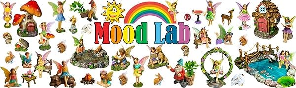 Garden Gnome House Fairy set Miniature Figurines Kit Accessories Mood Lab