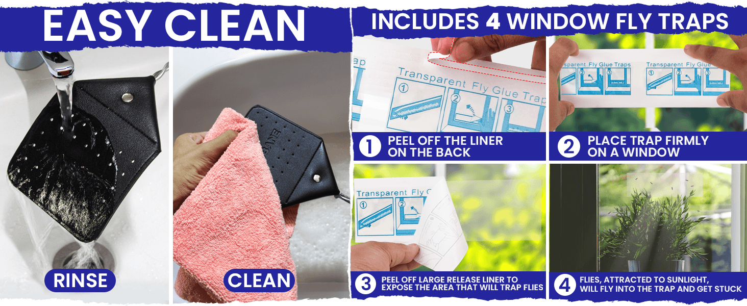 Easy clean rinse window fly trap