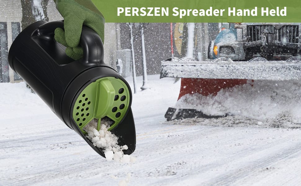 Hand Spreader Shaker, Handheld Spreader for Grass Seed, Salt, Ice and Snow