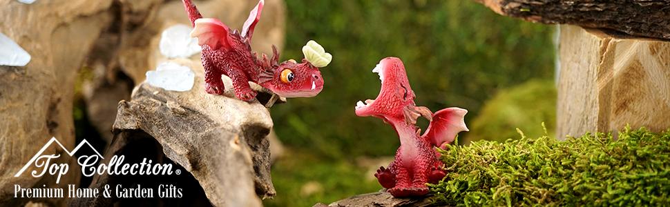 mini fairy garden fantasy red dragons
