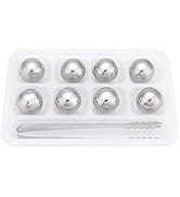 Whiskey Balls Steel Whisky Stones, Stainless Steel Wine Chiller Stone, Reusable Ice Spheres Chill...