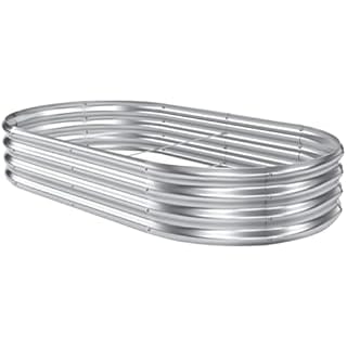Land Guard Galvanized Raised Garden Bed Kit 5.3×2.7×1ft, Galvanized Planter Garden Boxes Outdoor, Oval Large Metal for Vegetables