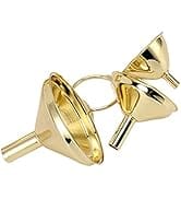 Stainless Steel Funnel Set, Fast Side Handle Gold Stainless Steel Funnel Narrow Valve Rod for Kit...