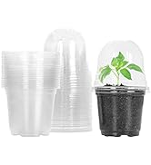 MIXC Clear Plant Nursery Pots with Humidity Dome 4" Soft Transparent Plastic Gardening Pot Planti...