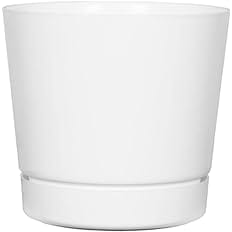 Novelty Majestic Full Depth Round Cylinder Pot, Glossy White, 8-Inch (10082)