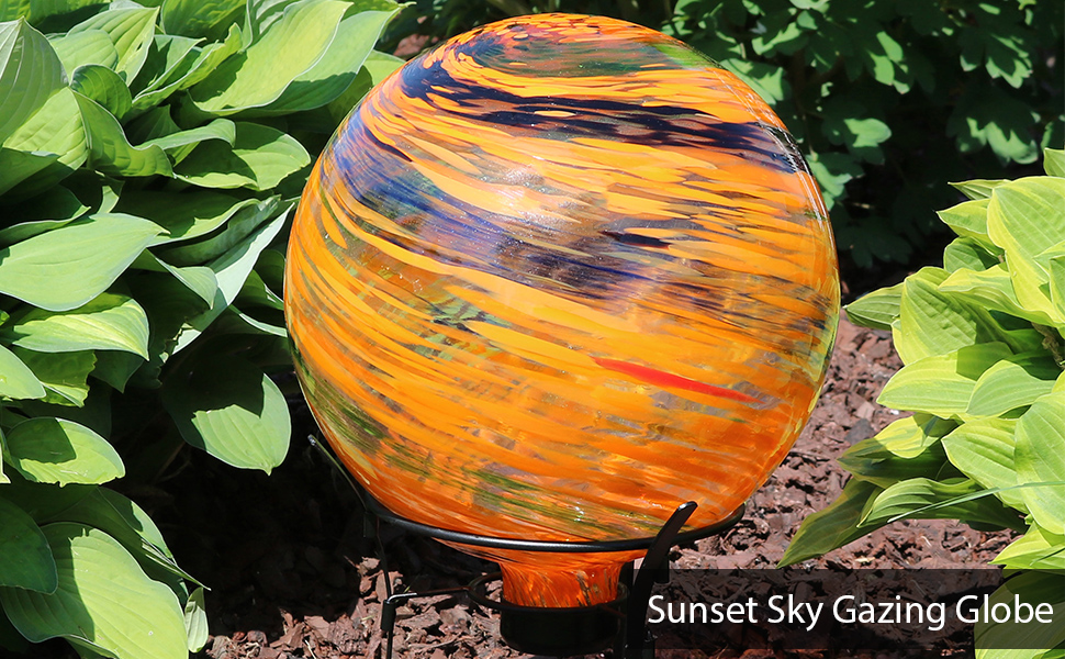 Sunset Sky Glass Outdoor Gazing Ball Globe