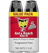 Raid Ant & Roach Killer 26, Fragrance Free, 17.5 oz (2 ct)