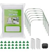 Plant Covers Freeze Protection Kit- 10 ft x 30 ft Breathable Non-Woven Fabric Frost Blanket with ...