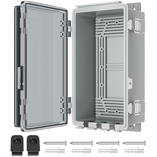 Joinfworld 9x5x4.3" Outdoor Extension Cord Cover for Outside Waterproof Outdoor Electrical Box Outlet Plug Cover Cord Protector Plastic Connection Box for Power Strip Lights Pump Controllers