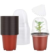 MIXC Plant Nursery Pots with Humidity Dome 4" Soft Transparent Plastic Gardening Pot Planting Con...