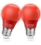 UNILAMP Red Colored Light Bulbs, 5W A15 Light Bulb Equivalent 40 Watt, E26 Medium Base Red LED Bu...