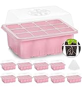 MIXC 10 Pack Seed Starter Trays, Seedling Tray Plant Grow Kit Mini Propagator with Humidity Vente...