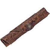 Vintage Handmade Leather Single Pen Case Holder Cowhide Fountain Pen Sleeve Roll Wrap Pen Pouch (...