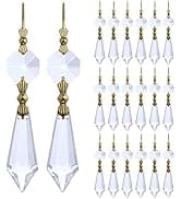 HDCRYSTALGIFTS 20Pcs 38mm Replacement Clear Chandelier Icicle Crystal Prisms Octogan Crystal Bead...