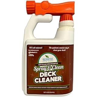Wash Safe Industries WS-SC-HE Spray and Clean Composite Deck Cleaner, Hose End Bottle, 32 oz. Spray Jug, Clear
