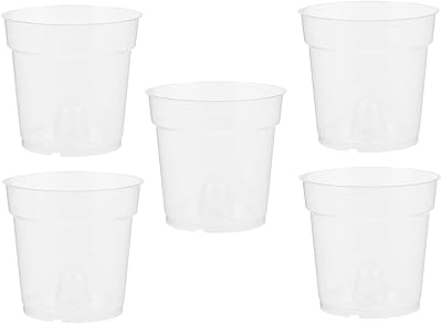 Cabilock 5pcs Orchid Rooted Flower Pot Clear Orchid Planter Flower pots for Indoor Plants Slotted Orchid Pot Indoor House Plants Garden Flower pots pp Resin Succulent Plants with Hole