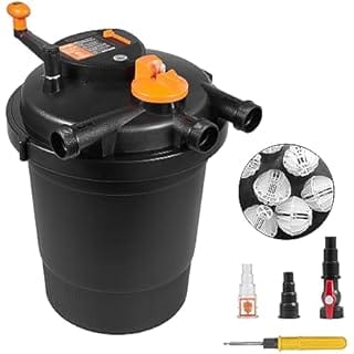 VEVOR Bio Pressure Pond Filter w/Bio Balls, Up to 3200 Gallons, 13W UV-C Light, 2630 GPH, Pressurized Biological Pond Filter System Filtration Equipment for Fountain Pool, Koi Fish Aquarium Tank