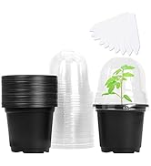 MIXC Plant Nursery Pots with Humidity Dome 4" Soft Transparent Plastic Gardening Pot Planting Con...