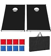 F2C Premium Cornhole Outdoor Game Set, Aluminum Waterproof Cornhole Boards Backyard Toss Game wit...