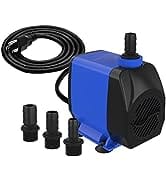 Knifel Submersible Pump 1056GPH Ultra Quiet with Dry Burning Protection 9.8ft Power Cord for Foun...