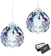 JIHUI Clear Glass Crystal Ball Prism Pendant Suncatcher 40mm Pack of 2 Mother's Day Gift