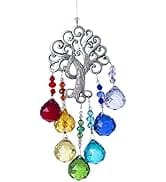 H&D HYALINE & DORA Crystal Suncatcher Tree of Life Window Ornament with 20mm Crystal Ball Prism