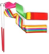 huianer Dance Ribbons Gymnastics Ribbon Streamers Ribbon Dancer Wand Rhythmic Ribbon for Children...