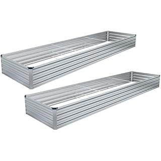 DIIYIV 2PCS 9x3x1FT Galvanized Raised Garden Bed,Raised Graden Bed Kit-Square Metal Garden Bed,Large Planter Raised Bed Outdoor,Garden Box for Vegetables,Flower,herb