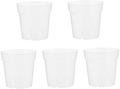 Amosfun 5pcs Orchid Rooted Flower Pot Pots for Indoor Plants Plastic Flower Planter Clear Flower Pot Nursery Plant Pot Hydroponic Pots Nursery Pot Pp Resin Phalaenopsis Planting Cup