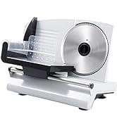 F2C 7.5" Electric Meat Slicer Bacon Bread Fruit Vegetable Veggies Food Deli Ham Food Cheese Slice...