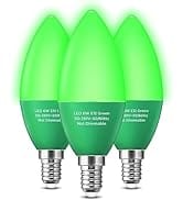 UNILAMP Green Light Bulbs, 6W LED Green Colored Bulb 40 Watt Equivalent, E12 B11 Chandelier Candl...