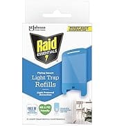 Raid Essentials Flying Insect Light Trap Refills, 2 Light Trap Cartridges, Featuring Light Powere...