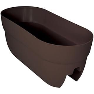 Emsco Group Bloomers Railing Planter with Drainage Holes – 24" Weatherproof Resin Planter – Brown, Plastic