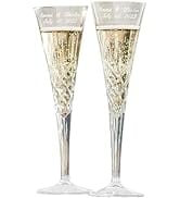 Let's Make Memories Personalized European Fine Crystal Toasting Flutes - Wedding - Newlyweds