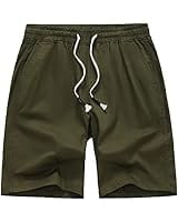 VtuAOL Men's Cargo Shorts Elastic Waist Casual Shorts for Men Lightweight Athletic Shorts Army Green 34