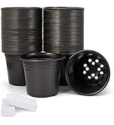 JERIA 100-Pack 0.5 Gallon Plant Nursery Pots, Plastic Pots for Flower Seedling, Flower Plant Cont...