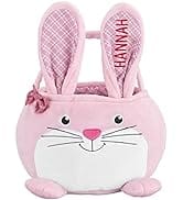Let's Make Memories Easter Basket for Kids - Personalized Plush Pink Bunny