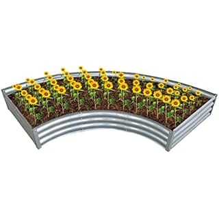 Galvanized Raised Garden Bed Kit, Galvanized Planter Raised Garden Boxes Outdoor, Oval Large Metal Raised Garden Beds for Vegetables (Stainless Steel Natural-1 Kit)