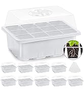 MIXC 10 Pack Seed Starter Trays, Seedling Tray Plant Grow Kit Mini Propagator with Humidity Vente...