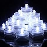 SHYMERY Submersible LED Lights,120 Hours Waterproof Tea Lights,White Underwater Submersible Tea Lights Battery Pond & Fishing