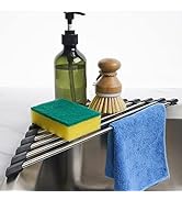 Tomorotec Triangle Roll-Up Dish Drying Rack for Sink Corner Small Foldable Stainless Steel Over T...