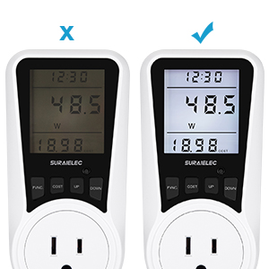 Backlit Large Display Watt Meter