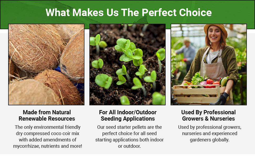 soil compact nutrients seed starter pellets wafers organic pre-mixed fast germination plant garden